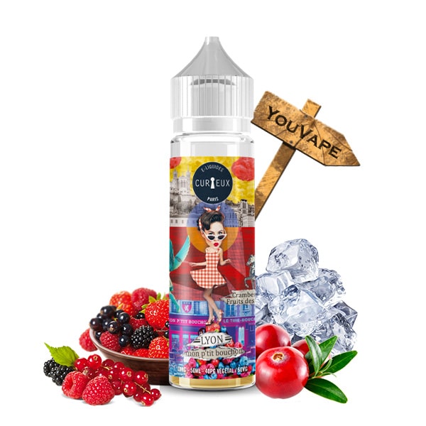 Le e liquide Lyon Mon Pti Bouchon 50ml par Curieux est un mix de fruits rouges et de cranberry pour un résultat vif fruité et frais.