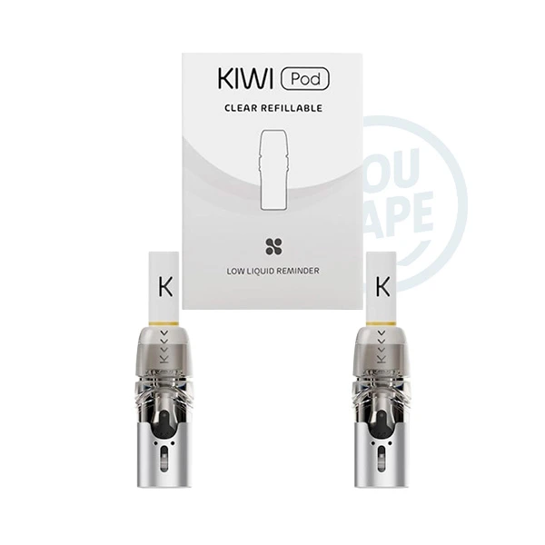 Pack de 2 cartouches et de 2 filtres kiwi 2 pour le Kit Pod Kiwi 2. Elles sont équipées d'une résistance de 0.80 ohm et peuvent contenir 1.8ml de eliquide.