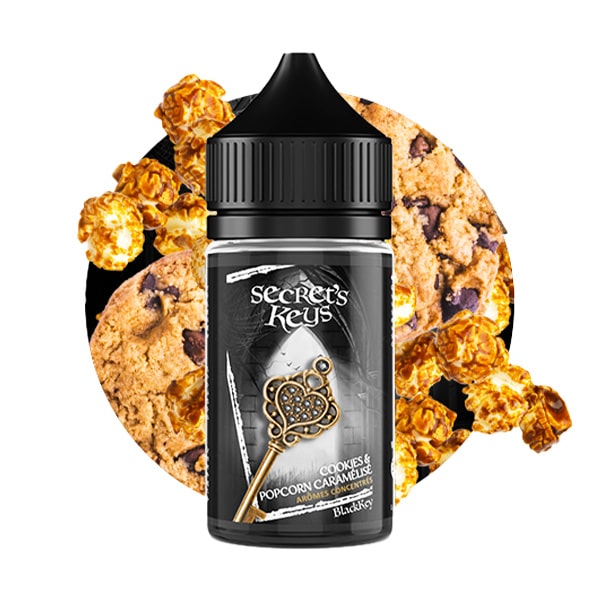 L’arôme concentré Black Key de Secret Lab est une pure gourmandise avec son délicieux cookie et son pop-corn caramélisé pour une vape des plus savoureuse.