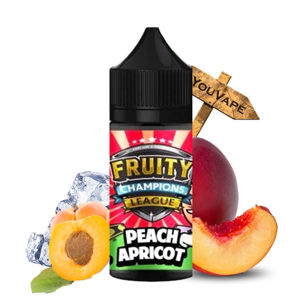 L'arôme concentré Peach Apricot 30ml de Fruity Champions League est l'alliance de douceur entre la douceur de la pêche et l'abricot allié à une belle fraîcheur.