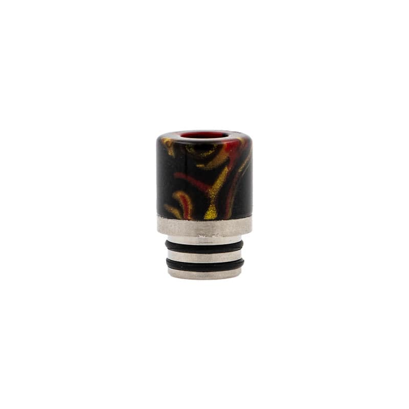 Drip Tip 510 en Acier & Résine swirl de la marque Française Pimp my Vape, adapté pour les atomiseurs au format 510, et livré avec 2 joints de rechange.