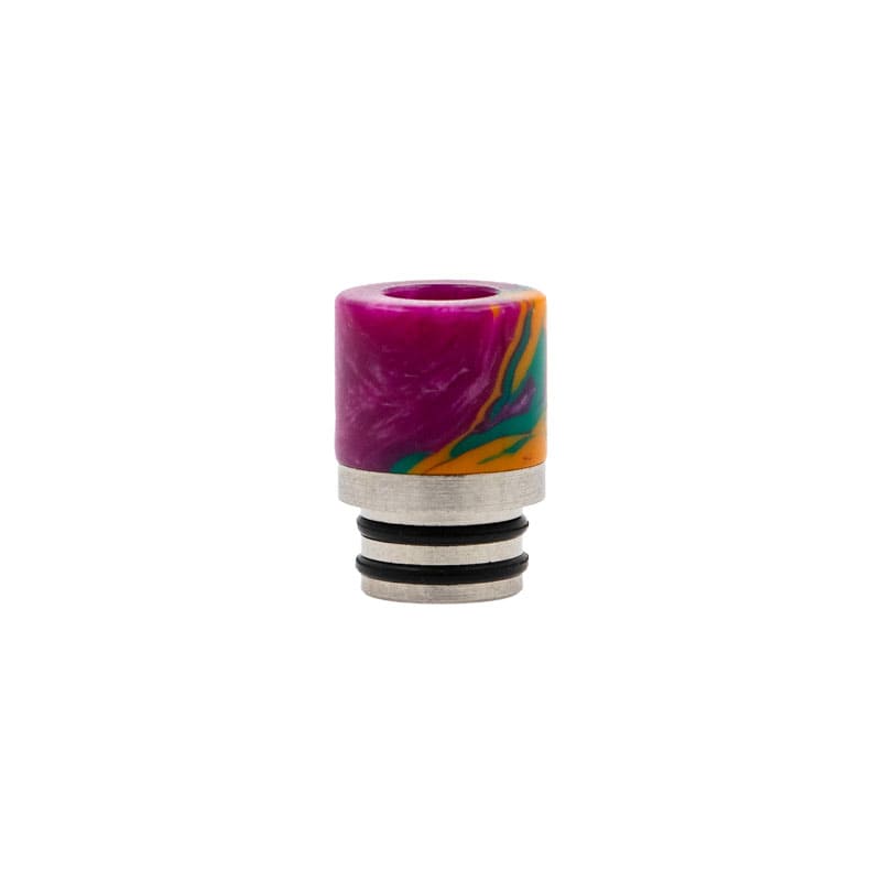 Drip Tip 510 en Acier & Résine swirl de la marque Française Pimp my Vape, adapté pour les atomiseurs au format 510, et livré avec 2 joints de rechange.