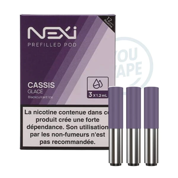 Saveur cassis glacé 12mg en pack de 3 cartouches pour la Nexi One de Aspire