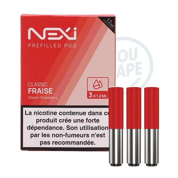 Saveur classic fraise 12mg en pack de 3 cartouches pour la Nexi One de Aspire