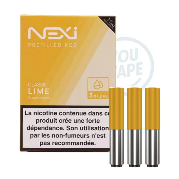 Saveur classic lime 12mg en pack de 3 cartouches pour la Nexi One de Aspire