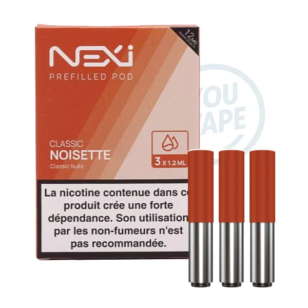 Saveur classic noisette 12mg en pack de 3 cartouches pour la Nexi One de Aspire