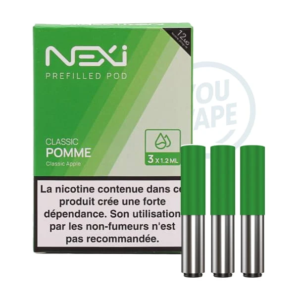Saveur classic pomme 12mg en pack de 3 cartouches pour la Nexi One de Aspire