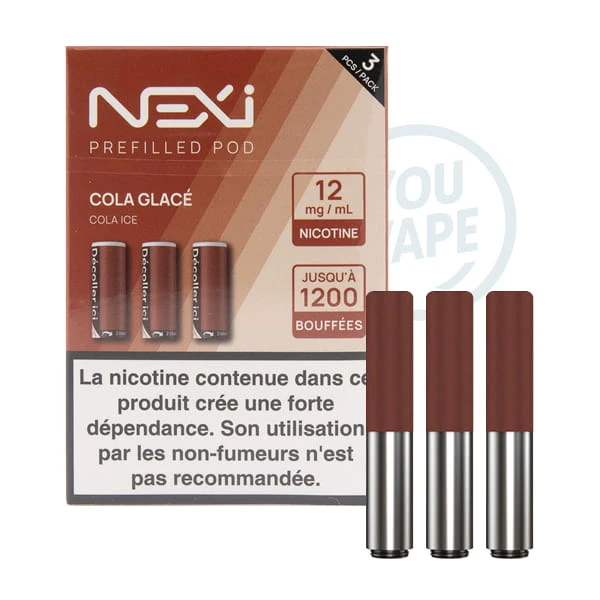 Saveur cola glacé 12mg en pack de 3 cartouches pour la Nexi One de Aspire