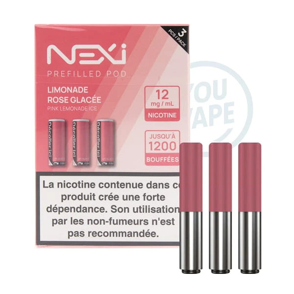 Saveur limonade rose glacée 12mg en pack de 3 cartouches pour la Nexi One de Aspire