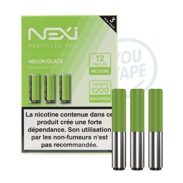 Saveur melon glacé 12mg en pack de 3 cartouches pour la Nexi One de Aspire