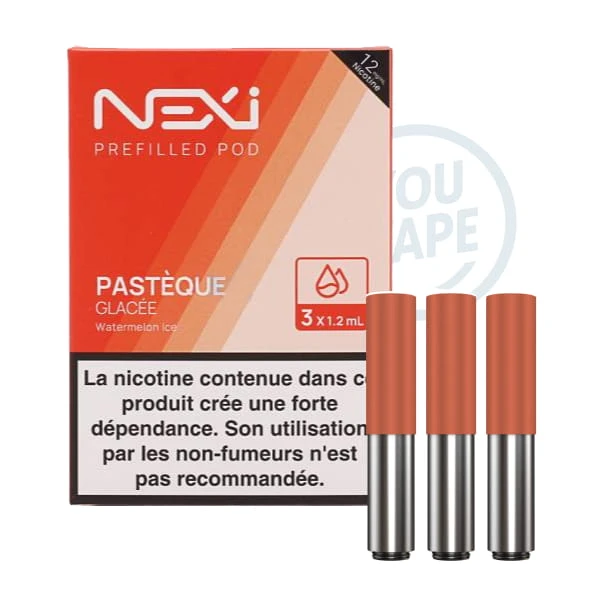 Saveur pastèque glacée 12mg en pack de 3 cartouches pour la Nexi One de Aspire