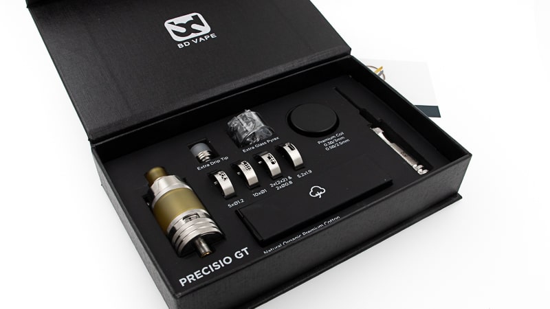 Contenu du coffret du Precisio GT de BD Vape