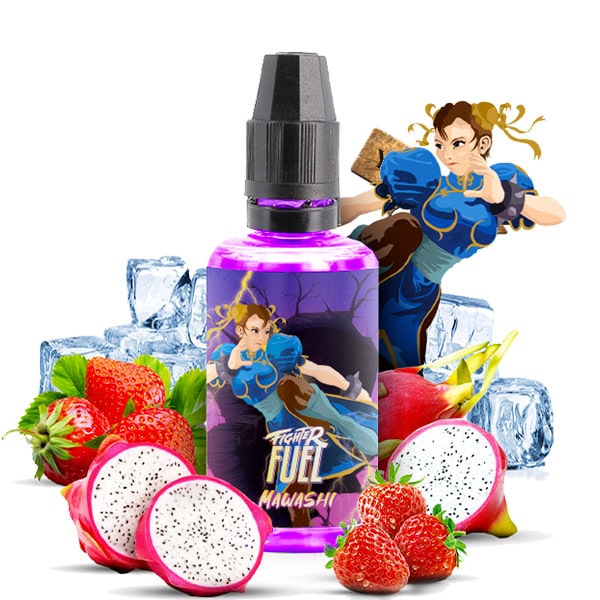 L'arôme concentré Mawashi 30ml de la marque Fighter Fuel est issu des meilleures récoltes de contrées lointaines, vous y trouverez un mélange de fruit du dragon et de fraise associé à un élément gardé secret... frais et savoureux.