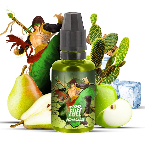 L'arôme concentré Minasawa 30ml de la marque Fighter Fuel vous surprendra par son duo fruité de pomme et poire agrémenté de cactus et d'une belle fraîcheur.