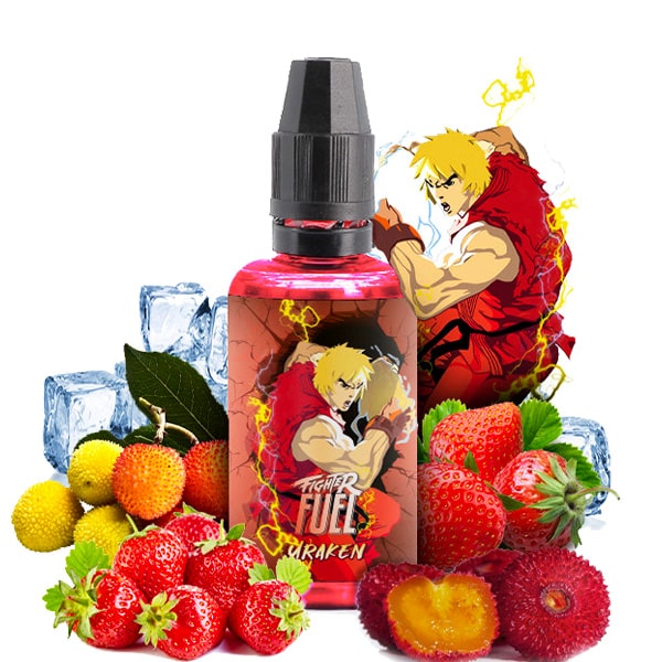 L'arôme concentré Uraken 30ml de la marque Fighter Fuel est un délicieux mélange de plusieurs variétés de fraises avec un soupçon d'arbouse fraîchement récolté .