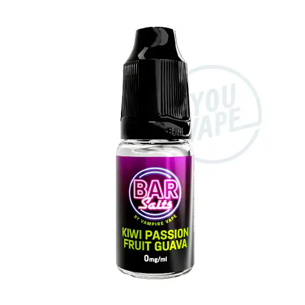 Le e liquide Kiwi Passion Fruit Guava Salt de la gamme Bar Salts par Vampire Vape développe des arômes de fruits exotiques avec du kiwi, de la goyave et fruit de la passion.