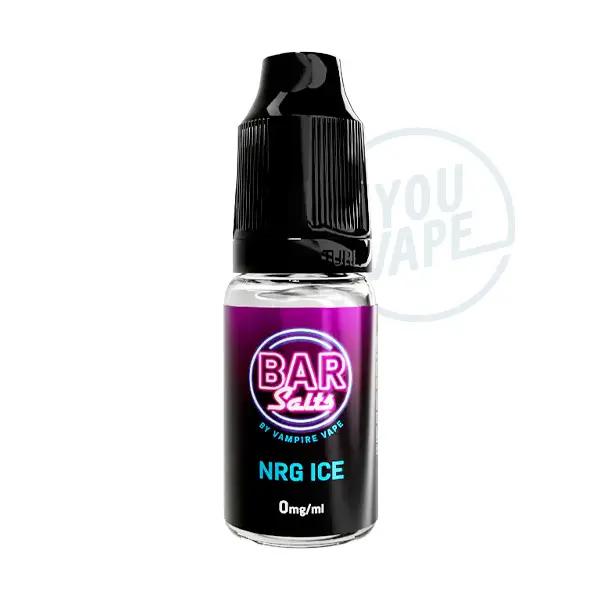 Le e liquide NRG Ice Salt de la gamme Bar Salt de Vampire Vape est une saveur de boisson énergisante bien connue, qui plus est fraîche et sucrée.