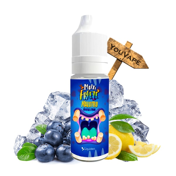 Le Malotru Multi Freeze est un e liquide de Liquideo à la saveur fruitée de citron et de myrtille avec une bonne dose de menthol.