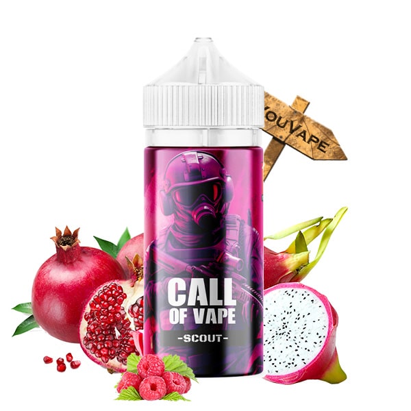 Le eliquide Scout 100ml de Call of Vape vous fait découvrir de nouveaux horizons gustatifs. Le fruit du dragon, audacieux et exotique, guide votre palais, accompagné en arrière-plan par la douceur de la framboise et l'effervescence de la grenade