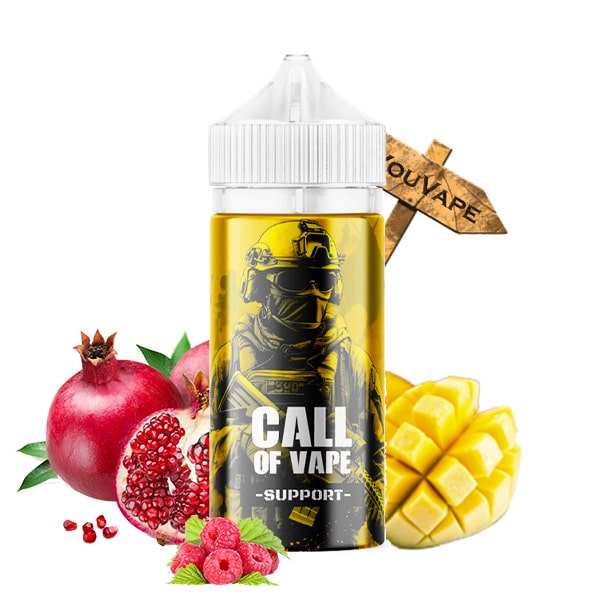 Le e-liquide Support 100ml de Call of Vape vous permet d'accompagner vos papilles dans une élégante danse tropicale. La mangue sucrée, pulpeuse et généreuse, guide le bal, soutenue par l'énergie vive de la grenade. La framboise, délicieusement acidulée, s'allie au cassis profond et velouté pour apporter une harmonie équilibrée à ce mélange exquis. Es-tu prêt à être à l'avant-garde de cette expérience gustative ?