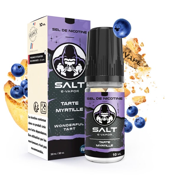 Le e liquide Tarte Framboise Salt de la gamme Wonderful Tart par Le French Liquide est une délicieuse tarte sablée recouverte de myrtilles fraîchement ramassées alliant sucrosité et acidité.