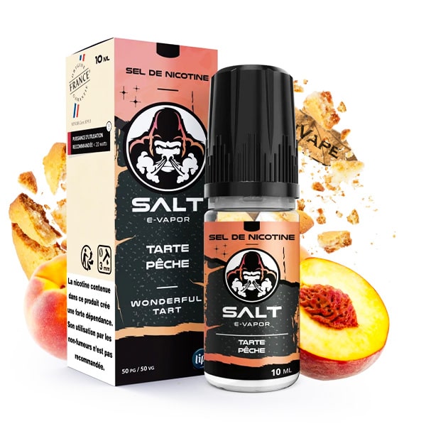 Le e liquide Tarte Framboise Salt de la gamme Wonderful Tart par Le French Liquide est une succulente tarte sablée recouverte de pêches du verger fraîchement cueillies alliant sucrosité et acidité.