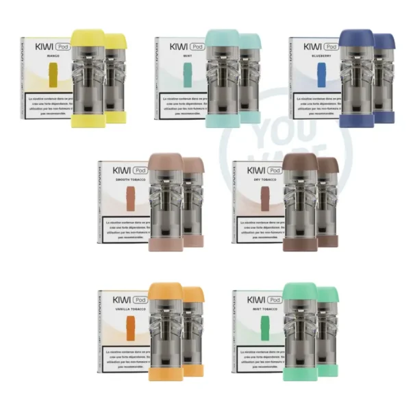 pack 14 cartouches aux 7 saveurs kiwi pod - YouVape