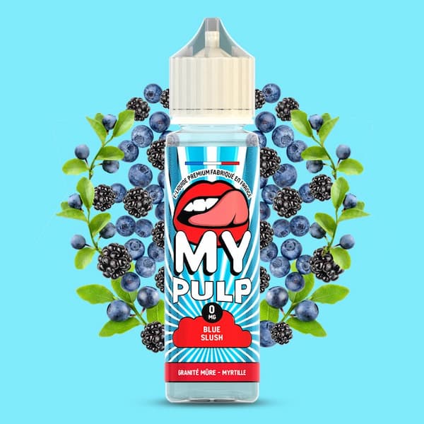 Le eliquide Blue Slush 50ml par Pulp est un mélange de fruits des bois avec de la myrtille, des mûres et des framboises bleues sur un lit de glace pilée.