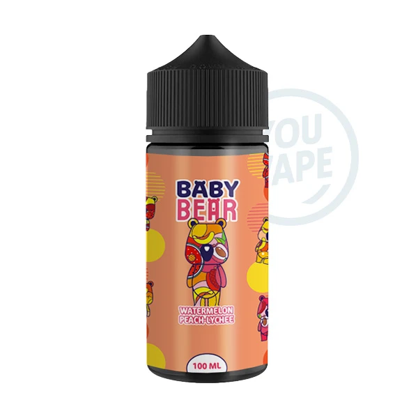 Le e liquide Watermelon Peach Lychee 100ml de Baby Bear est une expérience gustative immersive où la fraîcheur de la pastèque, la douceur de la pêche et l'exotisme du litchi se combinent harmonieusement.