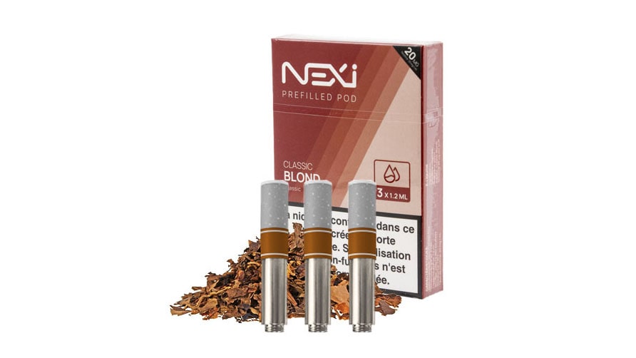 Pack de 3 cartouches pour la Nexi One de Aspire, qui propose 12 nuances de tabacs blonds secs ou parfumés, pour varier votre plaisir de vapoter