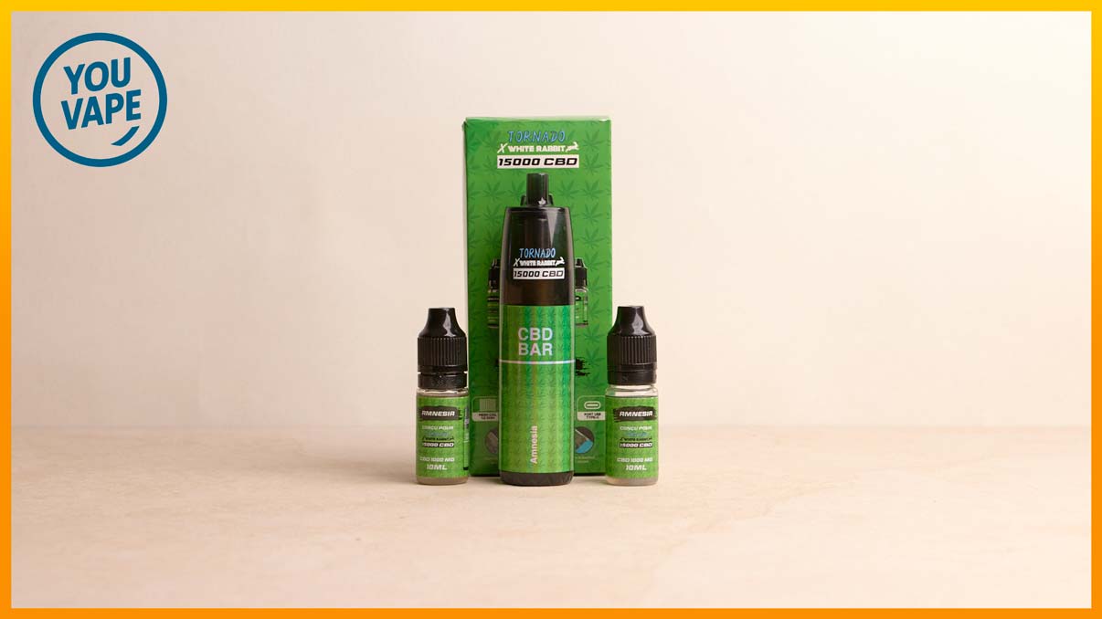 Contenu du coffret de la Puff 15k Tornado CBD Strawberry Kush