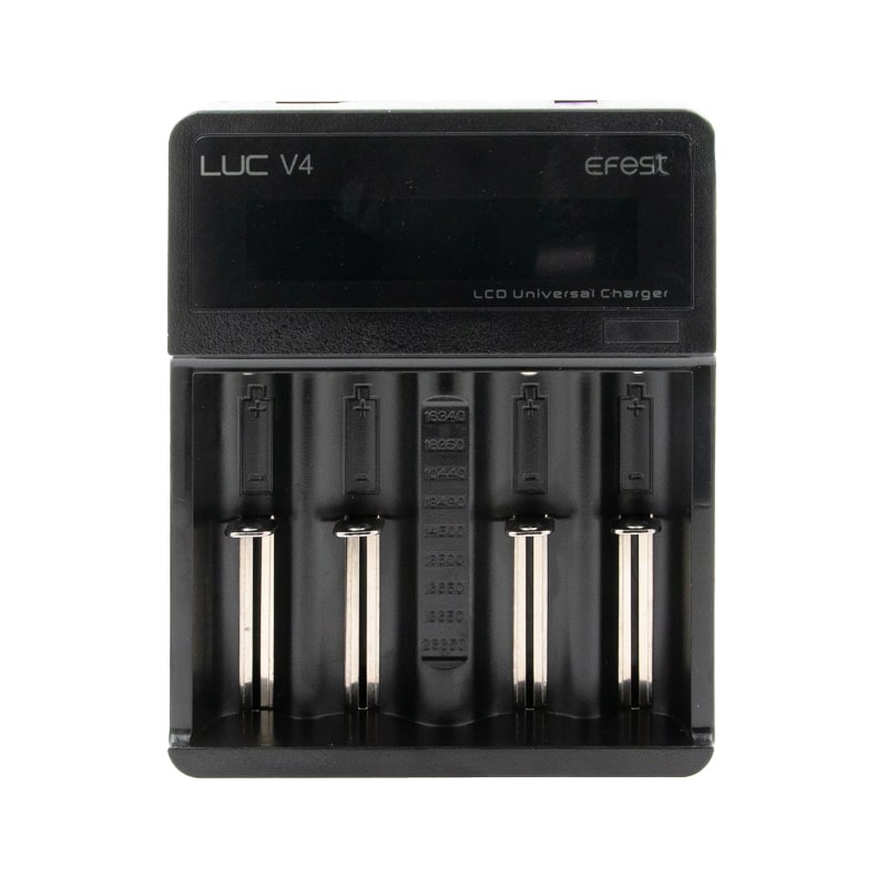 Le Luc V4 de Efest est un chargeur d’accus intelligent de 20w, équipé d'un bel écran pour suivre et analyser la charge de 4 accus li-Ion ou Ni-Mh.