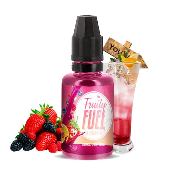 L'arôme concentré Diabolo Oil 30ml de la marque Fruity Fuel est une limonade vive et acidulée, à la fraise accompagnée d'un mélange de fruits rouges et relevée d'une touche de fraîcheur ! Ce cocktail désaltérant est parfait pour les journées chaudes.