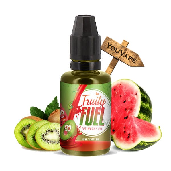 L'arôme concentré Wooky Oil 30ml de la marque Fruity Fuel est une agréable combinaison de saveurs fruitées mettant en scène le kiwi et la pastèque.