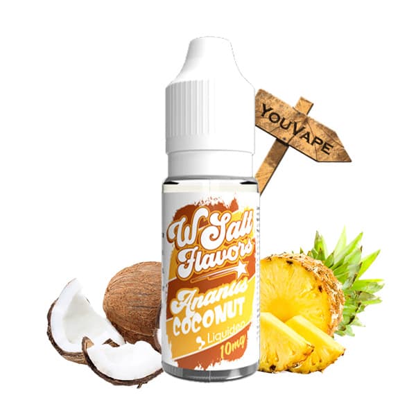 Le eliquide Ananas Coconut Wsalt de Liquideo est une saveur aux goûts exotiques renfermant un ananas sucré et une noix de coco juteuse. Ici en version sel de nicotine comme vous l'avez adorée dans votre Wpuff.