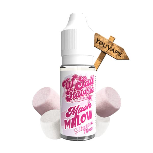 Le eliquide Mashmallow Wsalt de Liquideo est une saveur de bonbon guimauve chamallow comme vous les avez adorés dans les Wpuff.