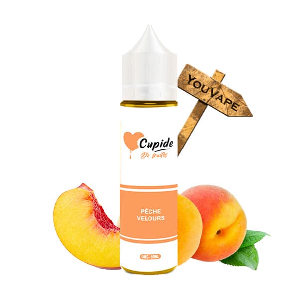 Le e liquide Pêche Velours 50ml de Cupide vous donne tout l'amour que ce fruit du verger à pour vous. Une douceur et une rondeur incomparable.