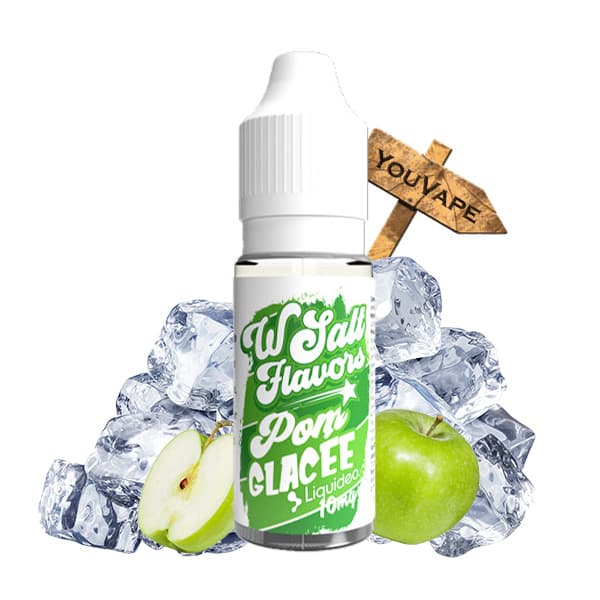 Le eliquide Pom Glacée Wsalt de Liquideo est une saveur de pommes vertes, fraîche et sucrée comme vous les avez adorés dans les Wpuff.