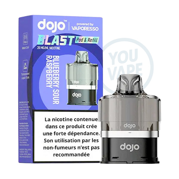 cartouche dojo blast saveur myrtille acidulée et framboise