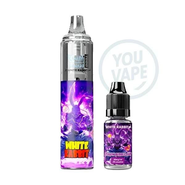 La Puff Tornado 7000 Dragon Fruit Ice est une puff rechargeable longue durée, avec 10ml de goût de bubble gum et de fruit du dragon bien glacé.