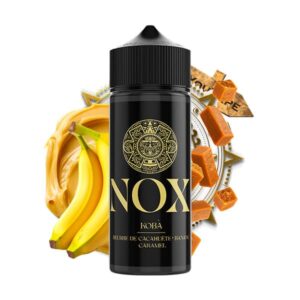 Le e-liquide Kobà de la gamme Nox fusionne avec génie l'onctuosité du beurre de cacahuète, la douceur mûre de la banane, et la profondeur sucrée du caramel.
