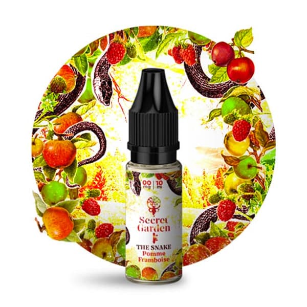 Le e-liquide The Snake 50ml de Secret Garden vous propose un mélange rafraîchissant de pomme et de framboise avec une belle fraîcheur.