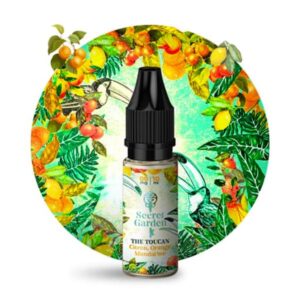 Le e-liquide The Toucan de Secret Garden présente un délicieux mélange d'agrumes incluant du citron, de l'orange et de la mandarine, offrant une fraîcheur vivifiante.