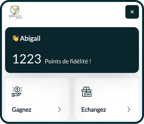 Points de fidélité Cagnotte YouVape