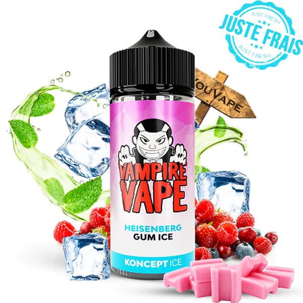 Le e liquide Heisenberg Gum Ice est une version revisitée avec l'ajout du bubblegum. Préparez-vous à une vapeur agréablement inhabituelle.