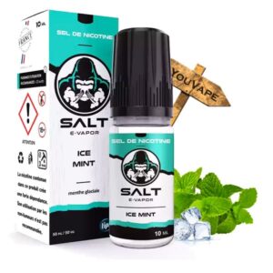 Le e liquide Ice Mint Salt de chez French Liquide propose une saveur de menthe verte bien fraîche aux sels de nicotine.