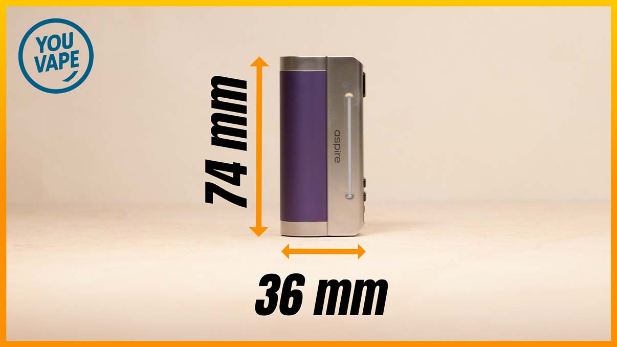 Les dimensions de la box Zelos M80 de aspire