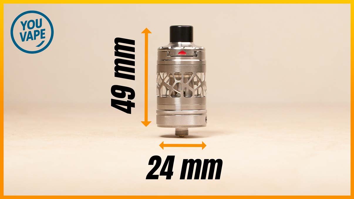 Les dimensions du clearomiseur nautiles 3SR de aspire