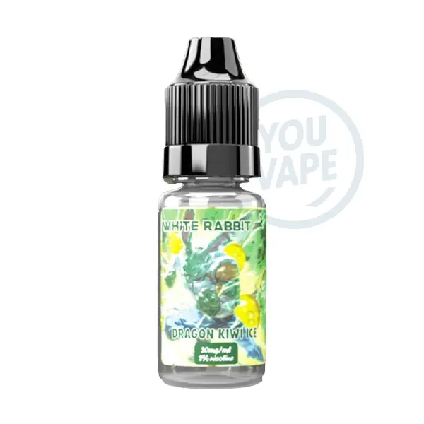 Le e liquide Dragon Kiwi Ice salt de White Rabbit est une saveur fraîche et fruitée de kiwi et de fruit du dragon des célèbres puffs Tornado.
