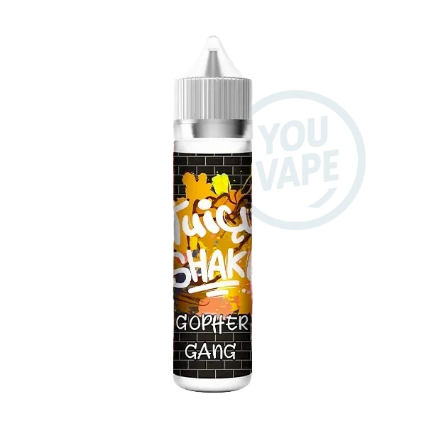 Le e-liquide Gopher Gang 50ml de Juicy Shake est un cocktail fruité explosif mêlant pêche juteuse, raisins blancs et verts et un coulis de fruits rouges.